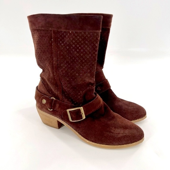 CHINESE LAUNDRY TEE JAI Brown Suede Leather Boots size 7.5 M - Picture 9 of 12